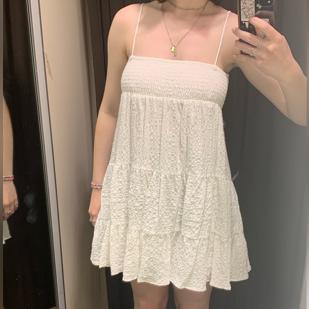 ZARA babydoll white dress